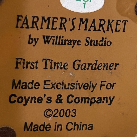 Farmer’s Market by Williraye Studio First Time Gardener 2003 4” Tall - Picture 2 of 7